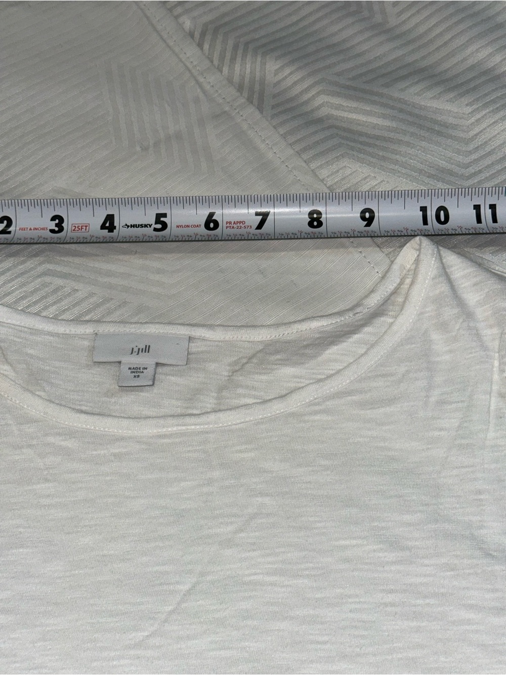 J. Jill White Embroidered Cotton Slub Knit Top Boho-Chic Coastal XS Like New - Picture 11 of 11